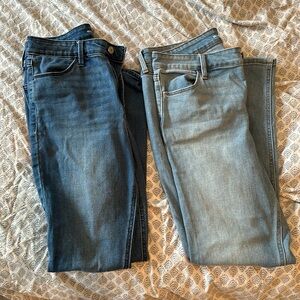 TWO PAIRS old navy high rise skinny jeans 8